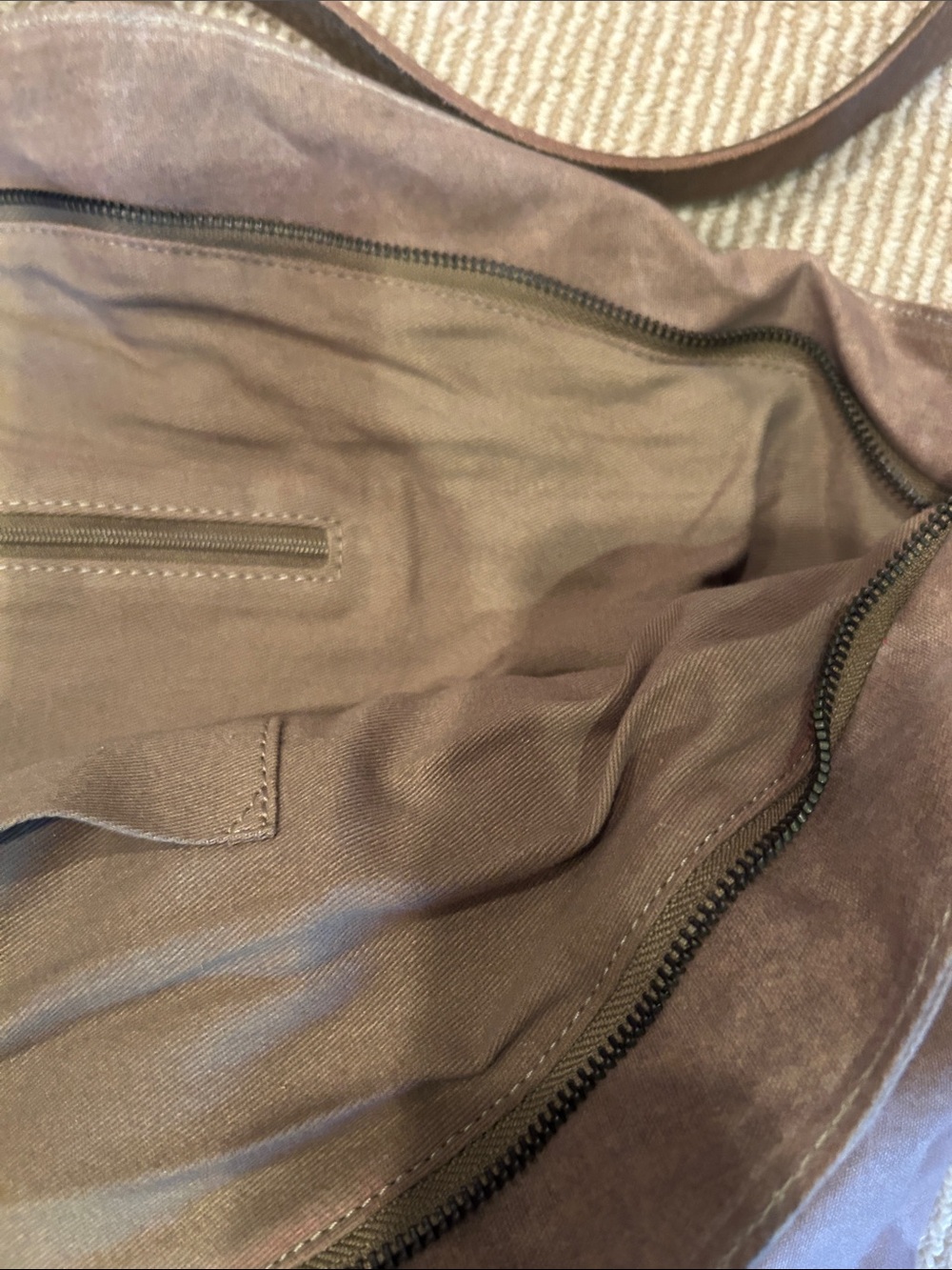 NWOT WE THE FREE Waxed canvas Oversized Brown Canvas Tote Bag in brown - Picture 10 of 11